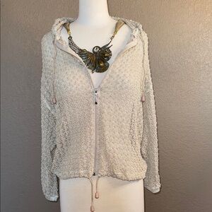 Delicate Knit Virani White Label Vintage Zip Up Cardigan with hoodie